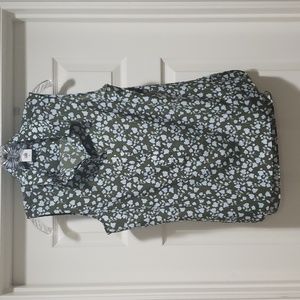 CAbi Green collared with Blue Flowers Style# 3614